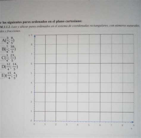 1 Ubicar Los Siguientes Pares Ordenados En El Plano Cartesiano A 34