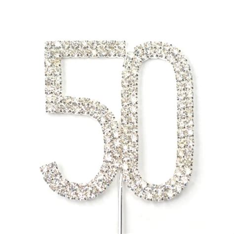 Cosmos Rhinestone Crystal Silver Number 50 Birthday 50th Anniversary