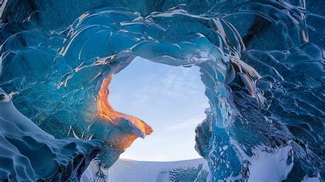 Blue Ice Rock Formation Ice Cave Cave Geology Iceland Turquoise