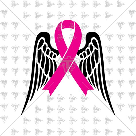 Breast Cancer Awareness Ribbon With Wings