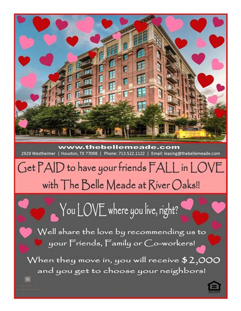 Fall In Love Resident Referral Flyer Property Management Marketing