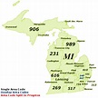 Find Michigan Area Codes by Map
