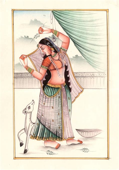 Ragini Ragamala Handmade Painting Rajasthani Indian Ethnic Folk
