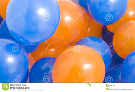 Blue And Orange Balloons Background Royalty Free Stock