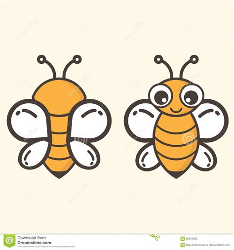 Cartoon Bee Vector Set Stock Vector Illustration Of Honeybee 90944862