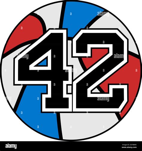 Ball Of Basketball Symbol With Number 42 Stock Vector Image And Art Alamy