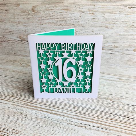 16th Birthday Card Boy 16th Birthday Card Son Personalised 16th