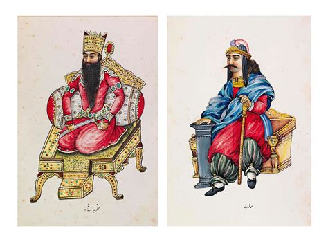 An Album Of Portraits Of Persian Kings Qajar Iran 19th Century