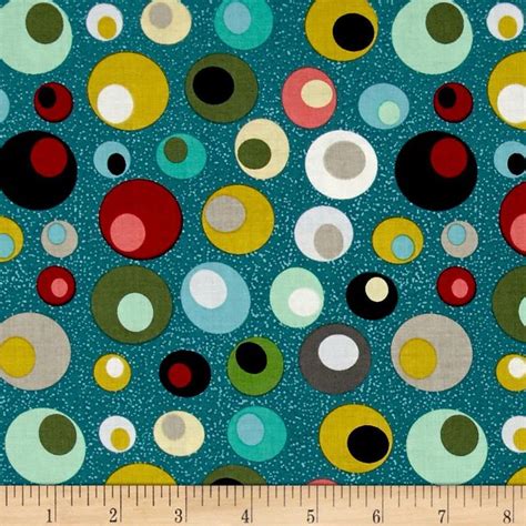 Penny Rose Mid Mod Circles Teal From Fabricdotcom Designed By Emily