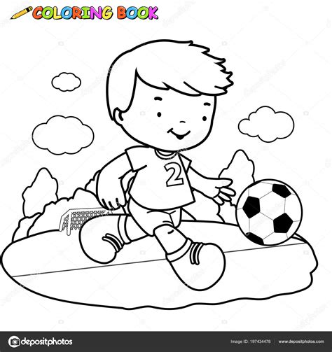 Imagenes De Un Niño Jugando Futbol Animado Para Colorear - Hay Niños