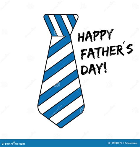 Happy Fathers Day Tie With Stripes Vector Icon Isolated On White