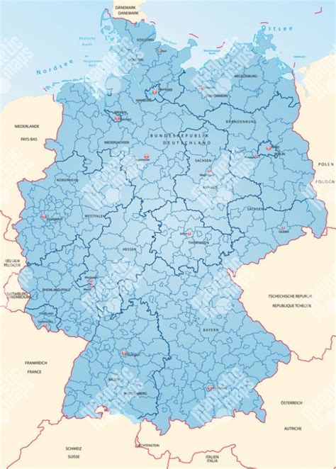 Magnetick Mapa Nemecka Ilustrovan Modr