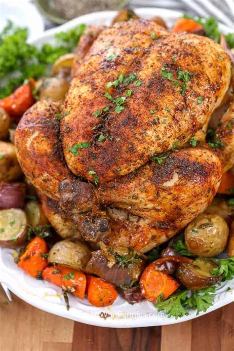 Roast Chicken And Vegetables Spend With Pennies