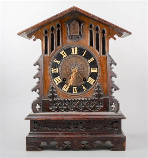 Sold Price Black Forest Stained Wood Cuckoo Clock Carved Case Single