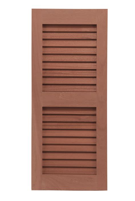 Shutters By Design Unfinished Mahogany Louvered Shutter Exterior Vinyl