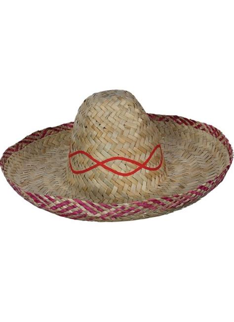 Mexican Straw Sombrero Plain Natural Straw 46cm