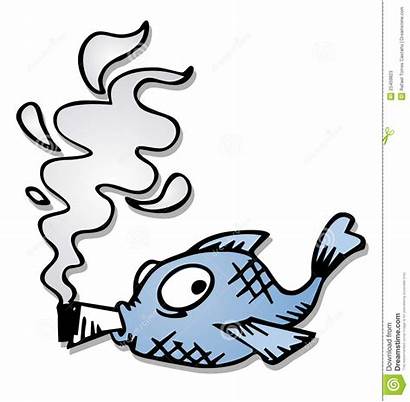 Fish Smoking Cartoon Drawing Smoke