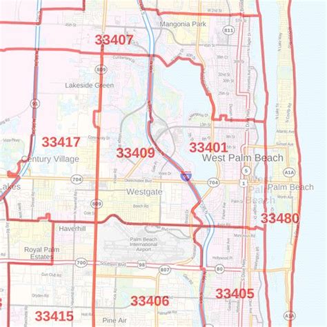 Palm Beach County Zip Code Map Florida