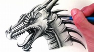 How to draw a dragon easy step by step for beginners | Rock Draw