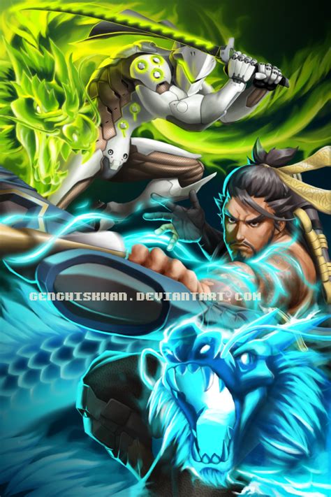 Brothers Hanzo And Genji By Genghiskwan On Deviantart