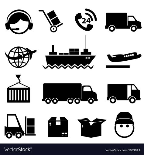 Shipping Icons Royalty Free Vector Image Vectorstock