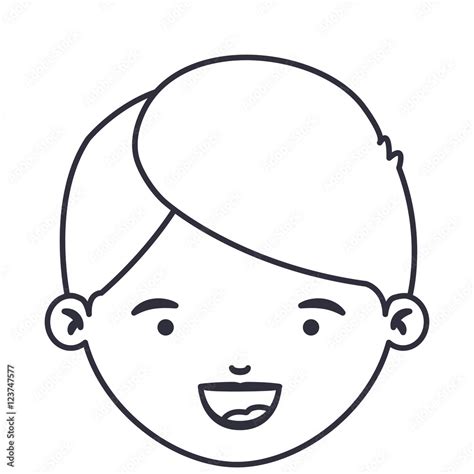 Boy Cartoon Face Icon Kid Child Little And People Theme Isolated