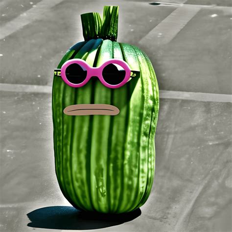 Cute Cucumber With Arms And Legs Wearing Sunglasses · Creative Fabrica