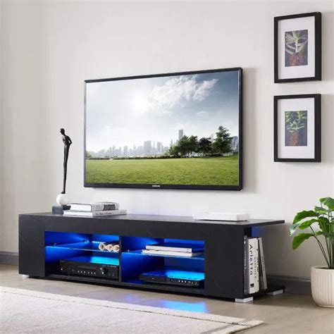 Dropship Modern Led Tv Stand Tv Cabinet For Tvs Up To 65 With Side