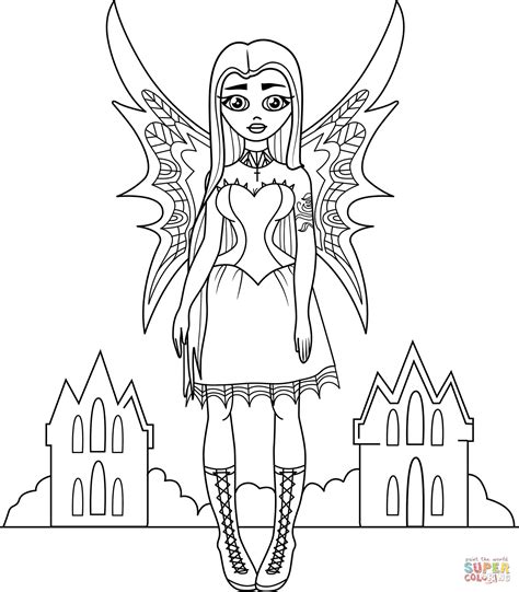 Gothic Fairy Coloring Pages