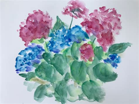 Hydrangeas Watercolor In Flowers