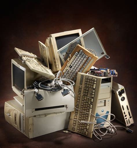 Old Computers Stack Of Old And Obsolete Computer Equipment Ad