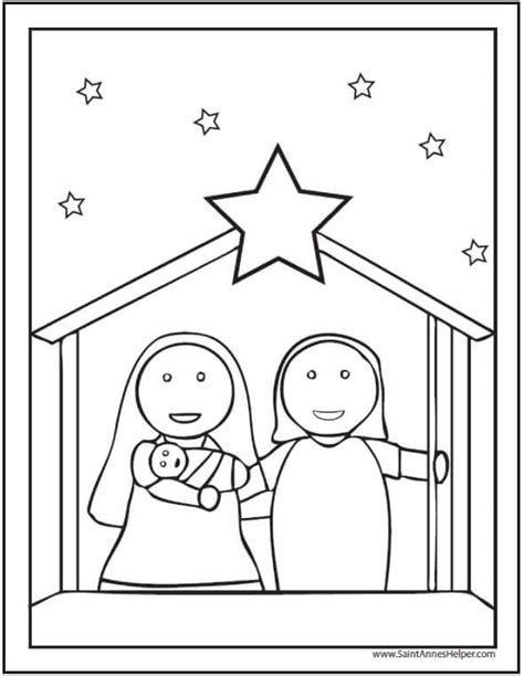 Nativity Color Sheet Coloring Pages