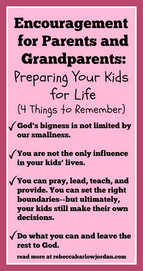 Encouragement For Parents And Grandparents Preparing Your Kids For Life