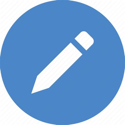 Blue Circle Compose Draw Edit Pencil Write Icon