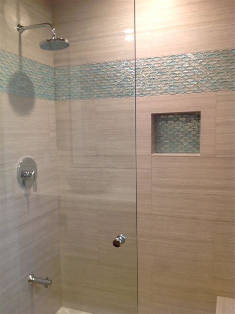 Discover ways to use bathroom floor tile, tile patterns, and bathroom wall tile in your home. Aqua and Clear Oval Glass Tile Bathroom Accent Modern Home ...