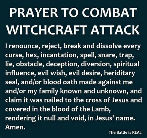 Prayer To Combat Witchcraft Prayers Deliverance Prayers Prayer