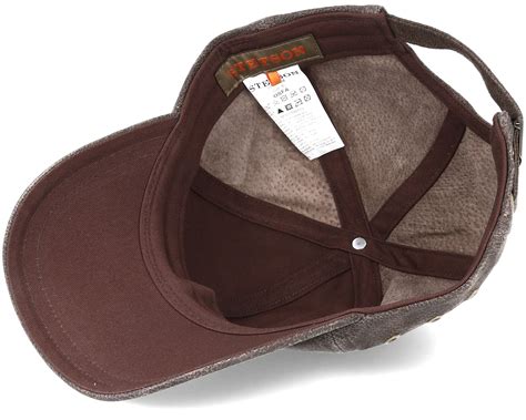 Baseball Cap Pigskin Braun Adjustable Stetson Caps Uk