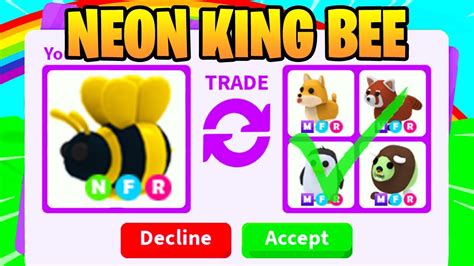 What People Trade For Neon King Bee In Adopt Me Youtube