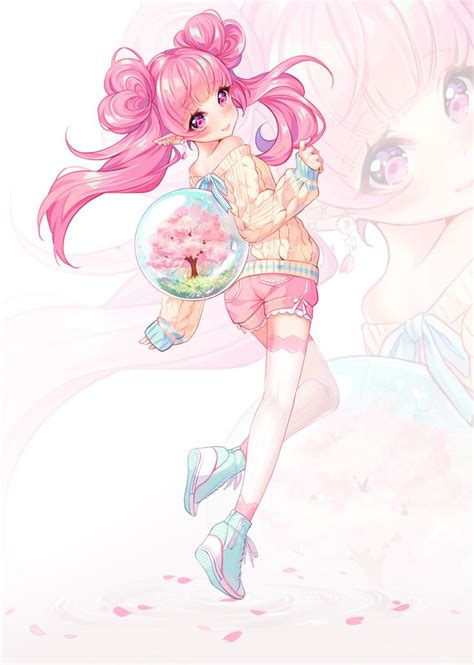 Video Commission Petals Rain By Hyanna Natsu Anime Girl Pink