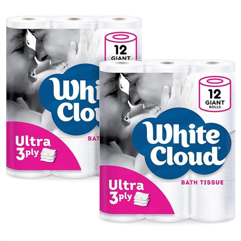White Cloud Ultra Soft Thick 3 Ply Toilet Paper 2 Pack Of 12 Rolls