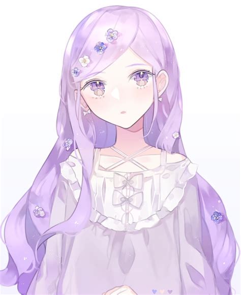 From Pixiv ゆずき Shared By H E R On We Heart It Anime Purple Hair Kawaii Anime Girl Girl