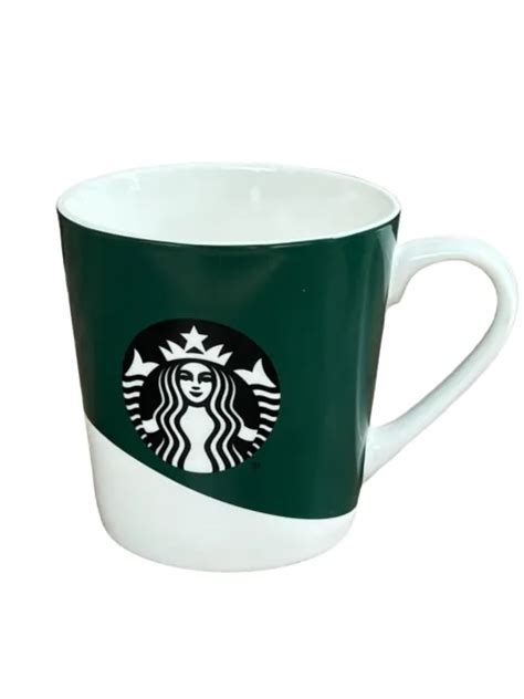 Starbucks Half Green White Mermaid Siren Logo Ceramic Coffee Tea Mug
