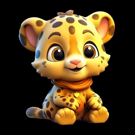 Premium Psd Baby Leopard Cute Kawaii Baby Leopard Ai Generated Image Cute Cartoon Illustration