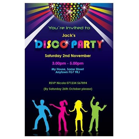 Kids Disco Party Free Invitation Templates