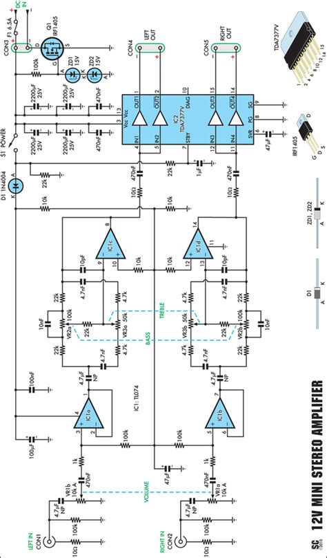 Home > circuit diagram > amplifier circuit >. Compact High-Performance 12V 20W Stereo Amplifier Circuit Diagram