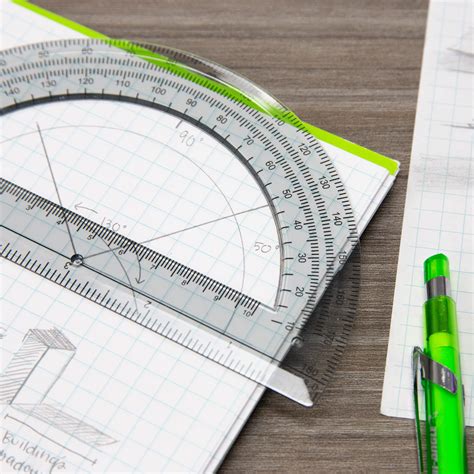 4 Piece Geometry Ruler Combination Sets Bazic Products