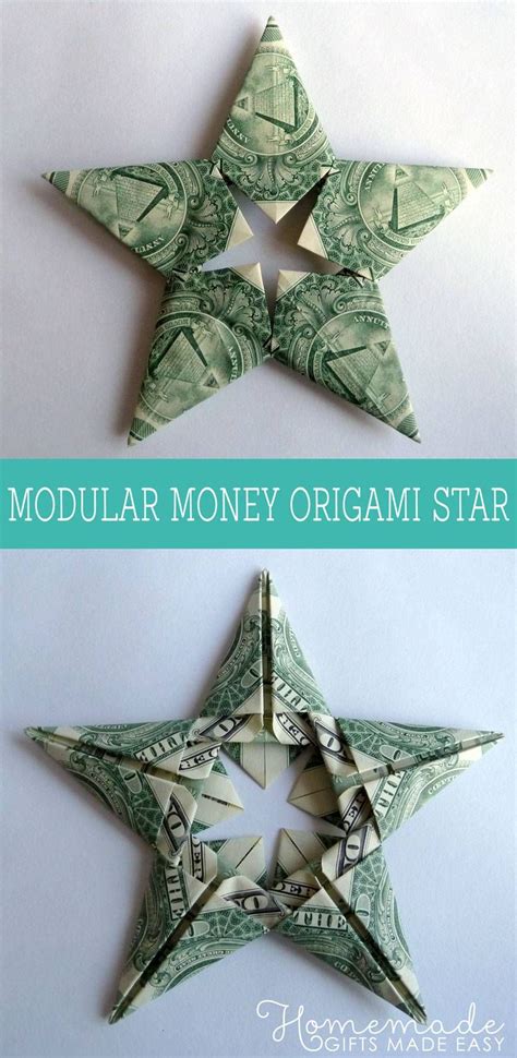 Easy christmas origami tutorial on how to make a christmas star out of dollar bills. modular money origami star front | Christmas origami, Money origami tutorial, Dollar origami