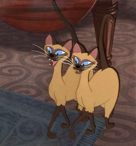 Animation Collection Original Production Animation Cels Of Si And Am Siamese Cats From Lady