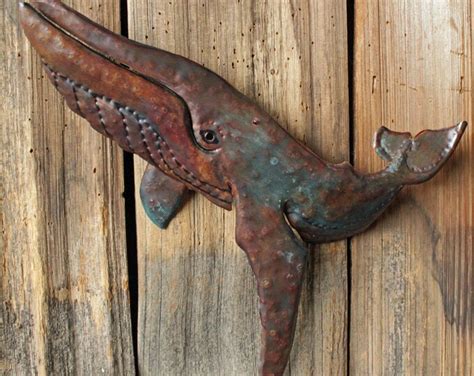 Humpback Whale Copper Metal Marine Mammal Art Sculpture Etsy