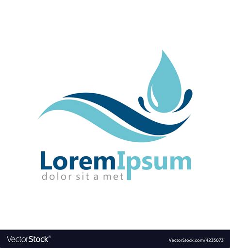 Pure Water Drop Abstract Logo Royalty Free Vector Image